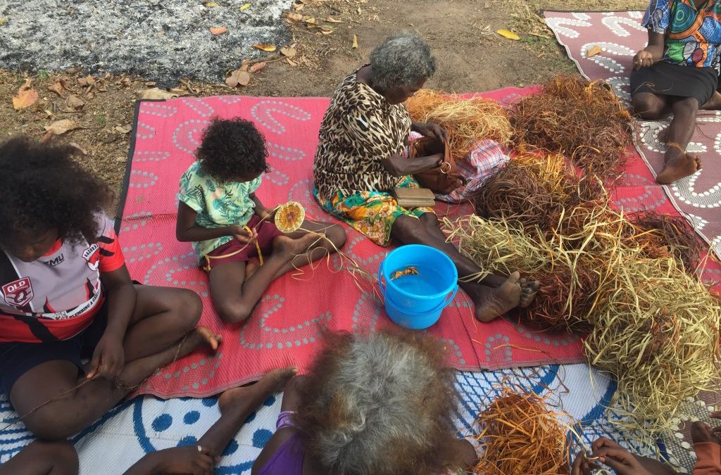 Elders walk on Wik Country with Aurukun youth