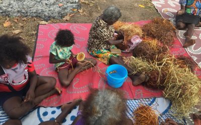 Elders walk on Wik Country with Aurukun youth