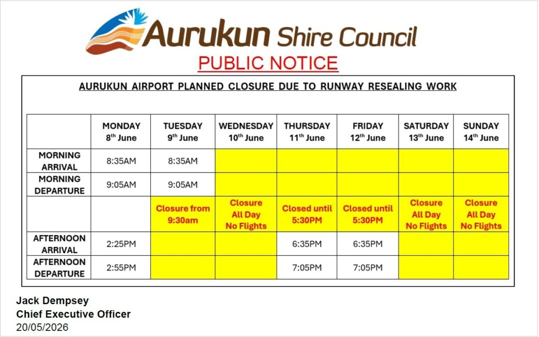Airport Closure Timetable