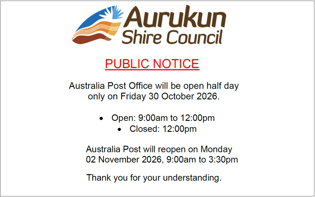 Post Office Half-Day on Friday 30th